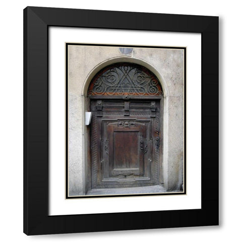 Prague Door III Black Modern Wood Framed Art Print with Double Matting by Christensen, Jim