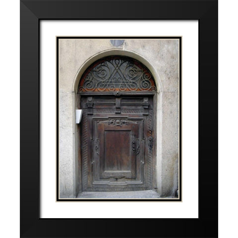 Prague Door III Black Modern Wood Framed Art Print with Double Matting by Christensen, Jim