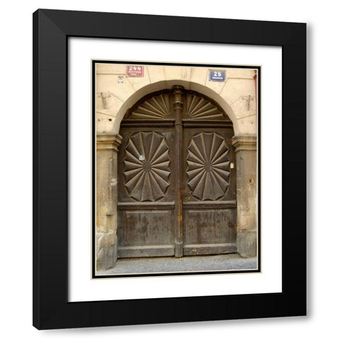 Prague Door VI Black Modern Wood Framed Art Print with Double Matting by Christensen, Jim