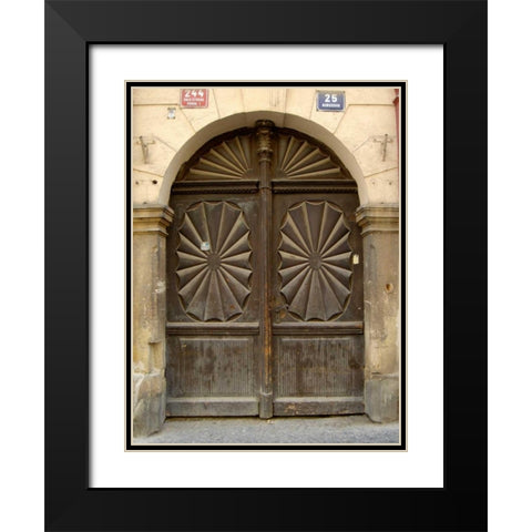 Prague Door VI Black Modern Wood Framed Art Print with Double Matting by Christensen, Jim