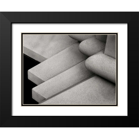 Angles Black Modern Wood Framed Art Print with Double Matting by Christensen, Jim