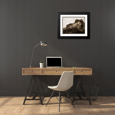 Train I Black Modern Wood Framed Art Print with Double Matting by Christensen, Jim