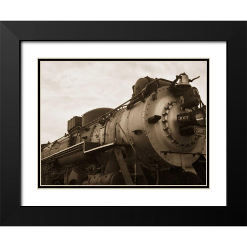 Train I Black Modern Wood Framed Art Print with Double Matting by Christensen, Jim