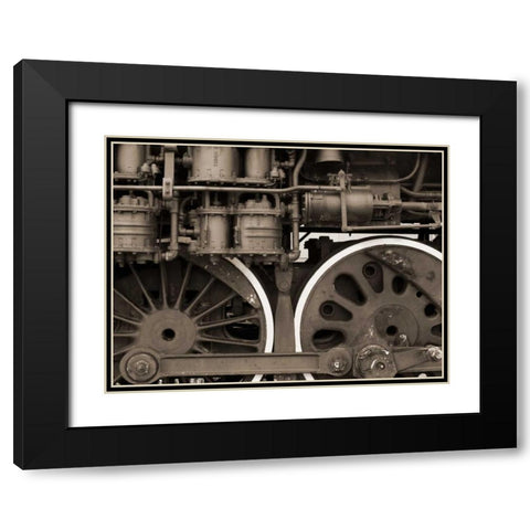 Train II Black Modern Wood Framed Art Print with Double Matting by Christensen, Jim