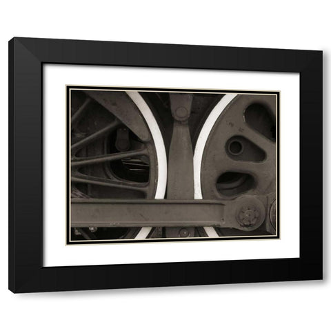 Train III Black Modern Wood Framed Art Print with Double Matting by Christensen, Jim