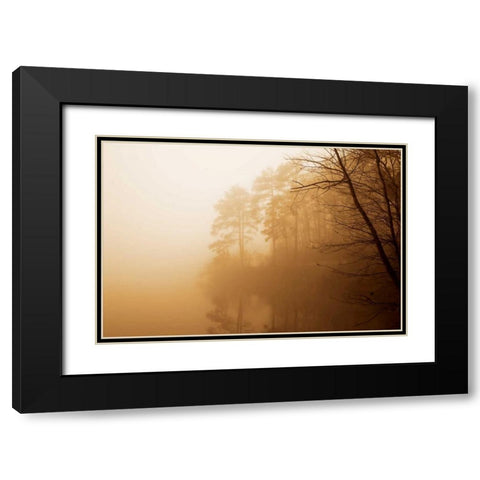 Fog on Shelly Lake I Black Modern Wood Framed Art Print with Double Matting by Hausenflock, Alan