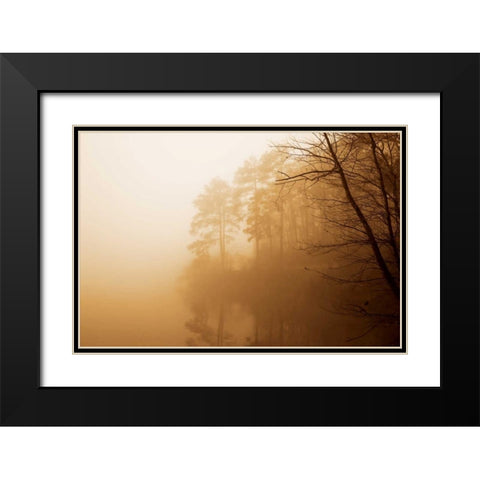 Fog on Shelly Lake I Black Modern Wood Framed Art Print with Double Matting by Hausenflock, Alan