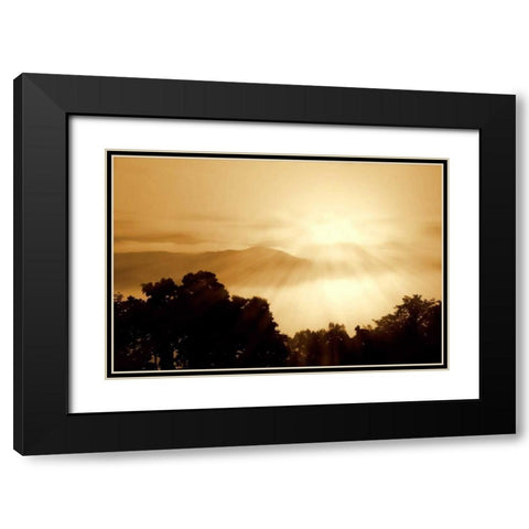 Distant Mountains I Black Modern Wood Framed Art Print with Double Matting by Hausenflock, Alan