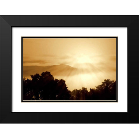 Distant Mountains I Black Modern Wood Framed Art Print with Double Matting by Hausenflock, Alan