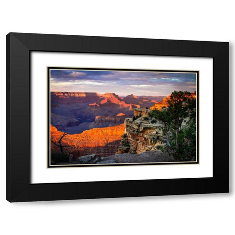 Mather Point Sunset I Black Modern Wood Framed Art Print with Double Matting by Hausenflock, Alan