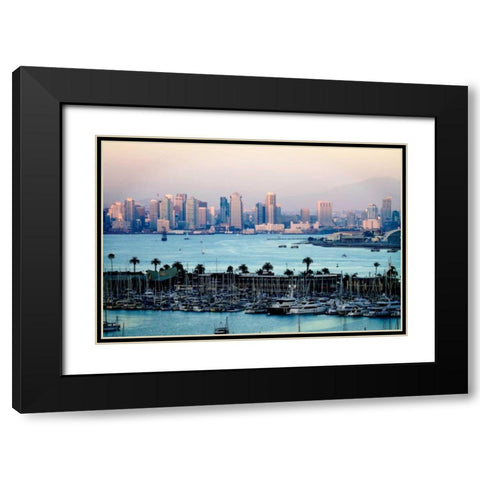 San Diego Sunset I Black Modern Wood Framed Art Print with Double Matting by Hausenflock, Alan