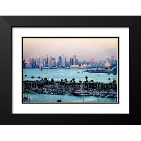 San Diego Sunset I Black Modern Wood Framed Art Print with Double Matting by Hausenflock, Alan