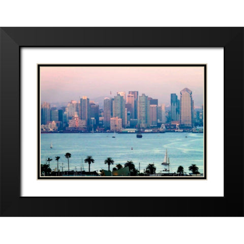 San Diego Sunset II Black Modern Wood Framed Art Print with Double Matting by Hausenflock, Alan