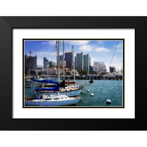 San Diego Que I Black Modern Wood Framed Art Print with Double Matting by Hausenflock, Alan