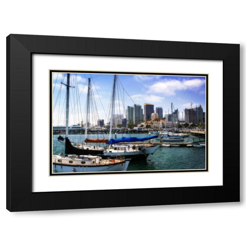 San Diego Que II Black Modern Wood Framed Art Print with Double Matting by Hausenflock, Alan