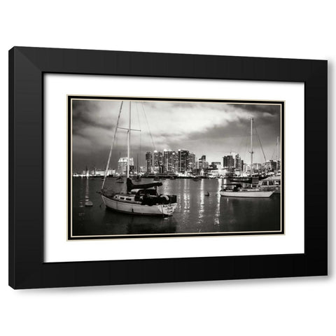 City Lights III Black Modern Wood Framed Art Print with Double Matting by Hausenflock, Alan