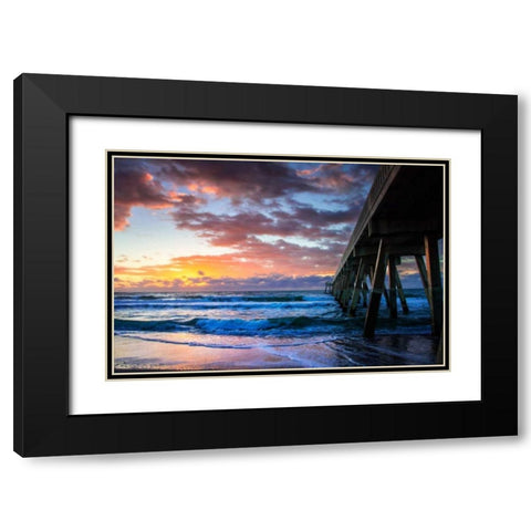 Mercers Pier I Black Modern Wood Framed Art Print with Double Matting by Hausenflock, Alan
