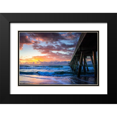 Mercers Pier I Black Modern Wood Framed Art Print with Double Matting by Hausenflock, Alan