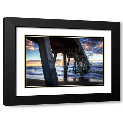 Mercers Pier II Black Modern Wood Framed Art Print with Double Matting by Hausenflock, Alan