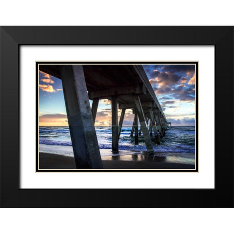 Mercers Pier II Black Modern Wood Framed Art Print with Double Matting by Hausenflock, Alan