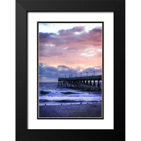 Mercers Pier III Black Modern Wood Framed Art Print with Double Matting by Hausenflock, Alan