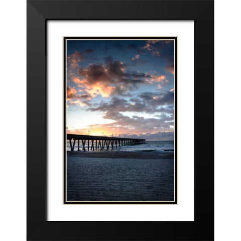 Mercers Pier IV Black Modern Wood Framed Art Print with Double Matting by Hausenflock, Alan