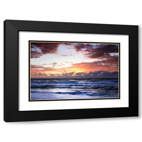Ocean Sunrise I Black Modern Wood Framed Art Print with Double Matting by Hausenflock, Alan