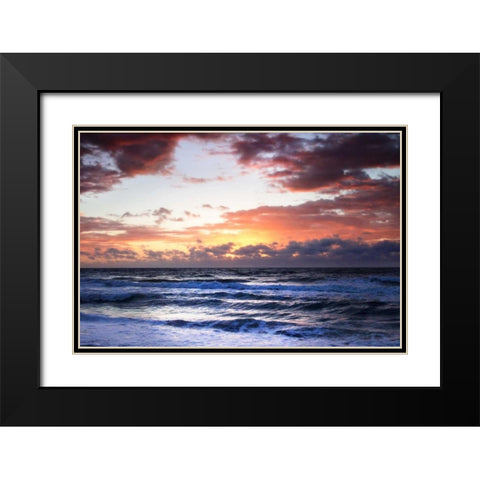 Ocean Sunrise I Black Modern Wood Framed Art Print with Double Matting by Hausenflock, Alan