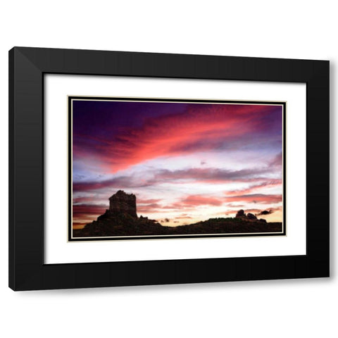 Sunset in the Valley I Black Modern Wood Framed Art Print with Double Matting by Hausenflock, Alan