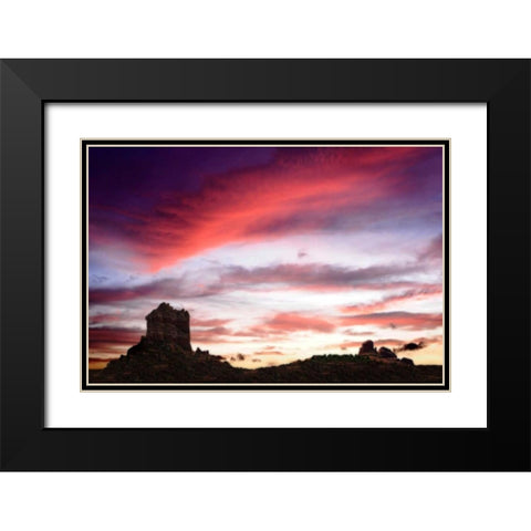Sunset in the Valley I Black Modern Wood Framed Art Print with Double Matting by Hausenflock, Alan