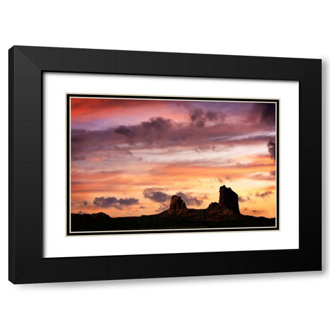 Sunset in the Valley II Black Modern Wood Framed Art Print with Double Matting by Hausenflock, Alan