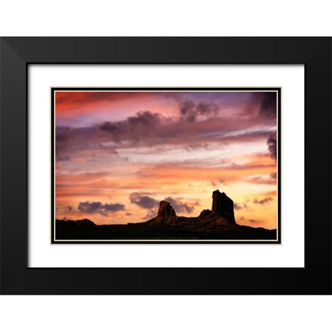Sunset in the Valley II Black Modern Wood Framed Art Print with Double Matting by Hausenflock, Alan