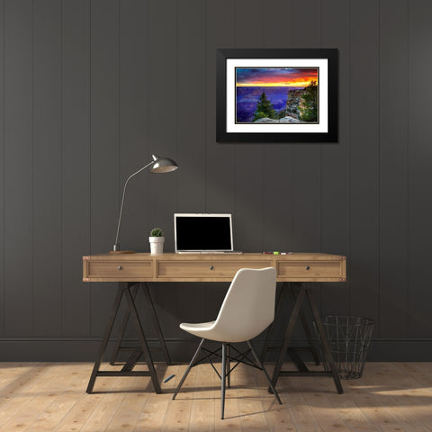 Fiery Sky II Black Modern Wood Framed Art Print with Double Matting by Hausenflock, Alan