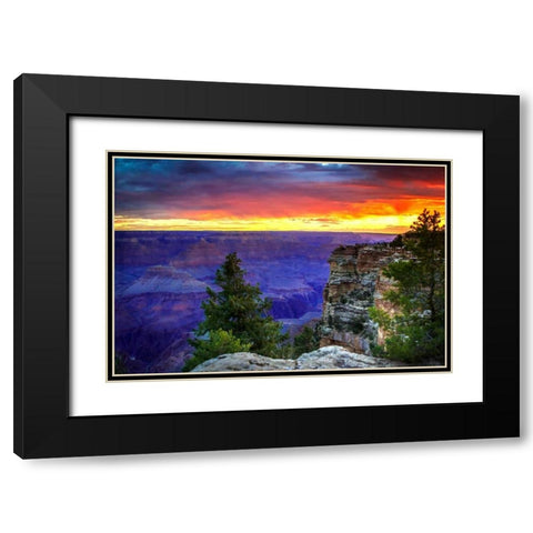 Fiery Sky II Black Modern Wood Framed Art Print with Double Matting by Hausenflock, Alan