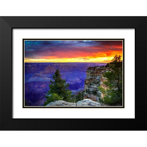 Fiery Sky II Black Modern Wood Framed Art Print with Double Matting by Hausenflock, Alan