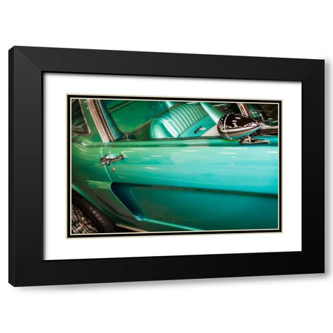 Mighty Mustang II Black Modern Wood Framed Art Print with Double Matting by Hausenflock, Alan