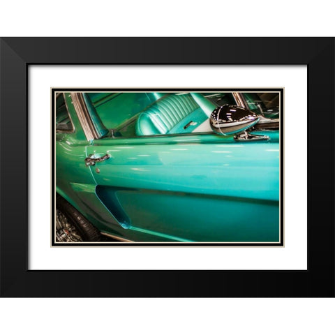 Mighty Mustang II Black Modern Wood Framed Art Print with Double Matting by Hausenflock, Alan