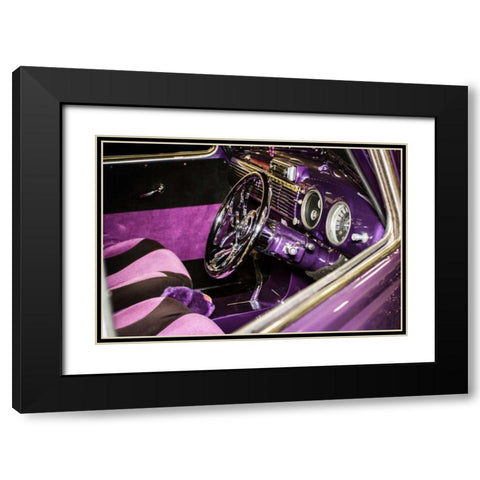 Purple Flamer III Black Modern Wood Framed Art Print with Double Matting by Hausenflock, Alan