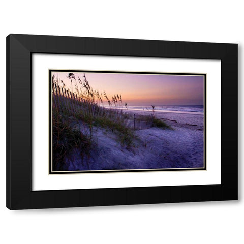 Lavender Beach I Black Modern Wood Framed Art Print with Double Matting by Hausenflock, Alan