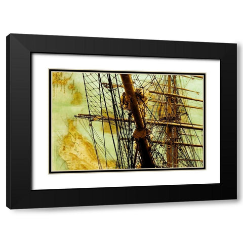 Tall Ship II Black Modern Wood Framed Art Print with Double Matting by Hausenflock, Alan