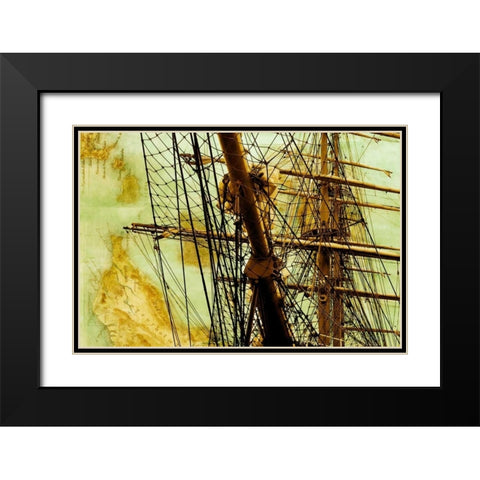 Tall Ship II Black Modern Wood Framed Art Print with Double Matting by Hausenflock, Alan
