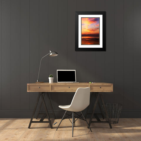 Red Sunrise II Black Modern Wood Framed Art Print with Double Matting by Hausenflock, Alan