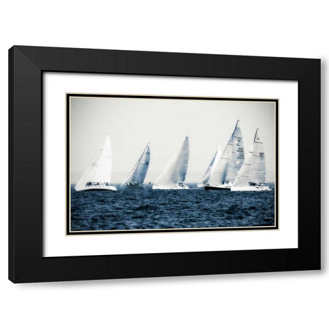 Summertime Race III Black Modern Wood Framed Art Print with Double Matting by Hausenflock, Alan