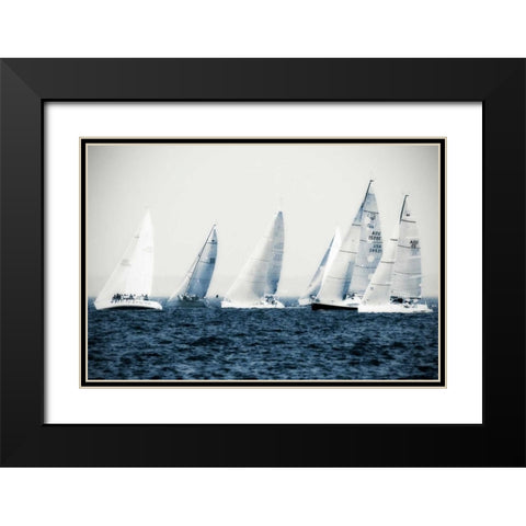 Summertime Race III Black Modern Wood Framed Art Print with Double Matting by Hausenflock, Alan