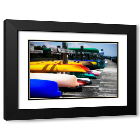 Kayaks I Black Modern Wood Framed Art Print with Double Matting by Hausenflock, Alan