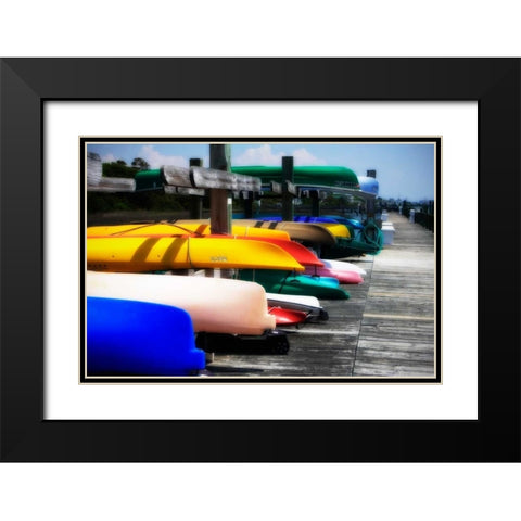 Kayaks I Black Modern Wood Framed Art Print with Double Matting by Hausenflock, Alan