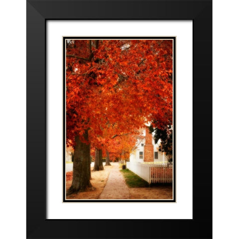 Small Town Autumn I Black Modern Wood Framed Art Print with Double Matting by Hausenflock, Alan