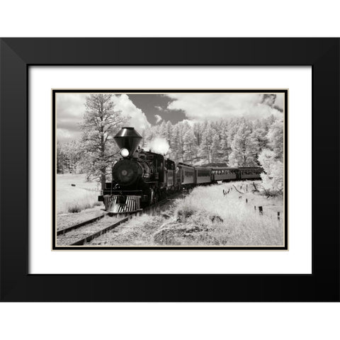 Black Hills RR II Black Modern Wood Framed Art Print with Double Matting by Johnson, George