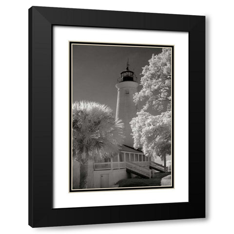 St. Marks Lighthouse Black Modern Wood Framed Art Print with Double Matting by Johnson, George