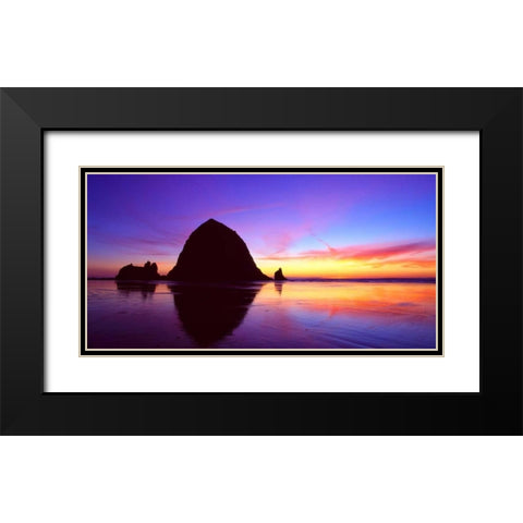 Cannon Beach I Black Modern Wood Framed Art Print with Double Matting by Leahy, Ike